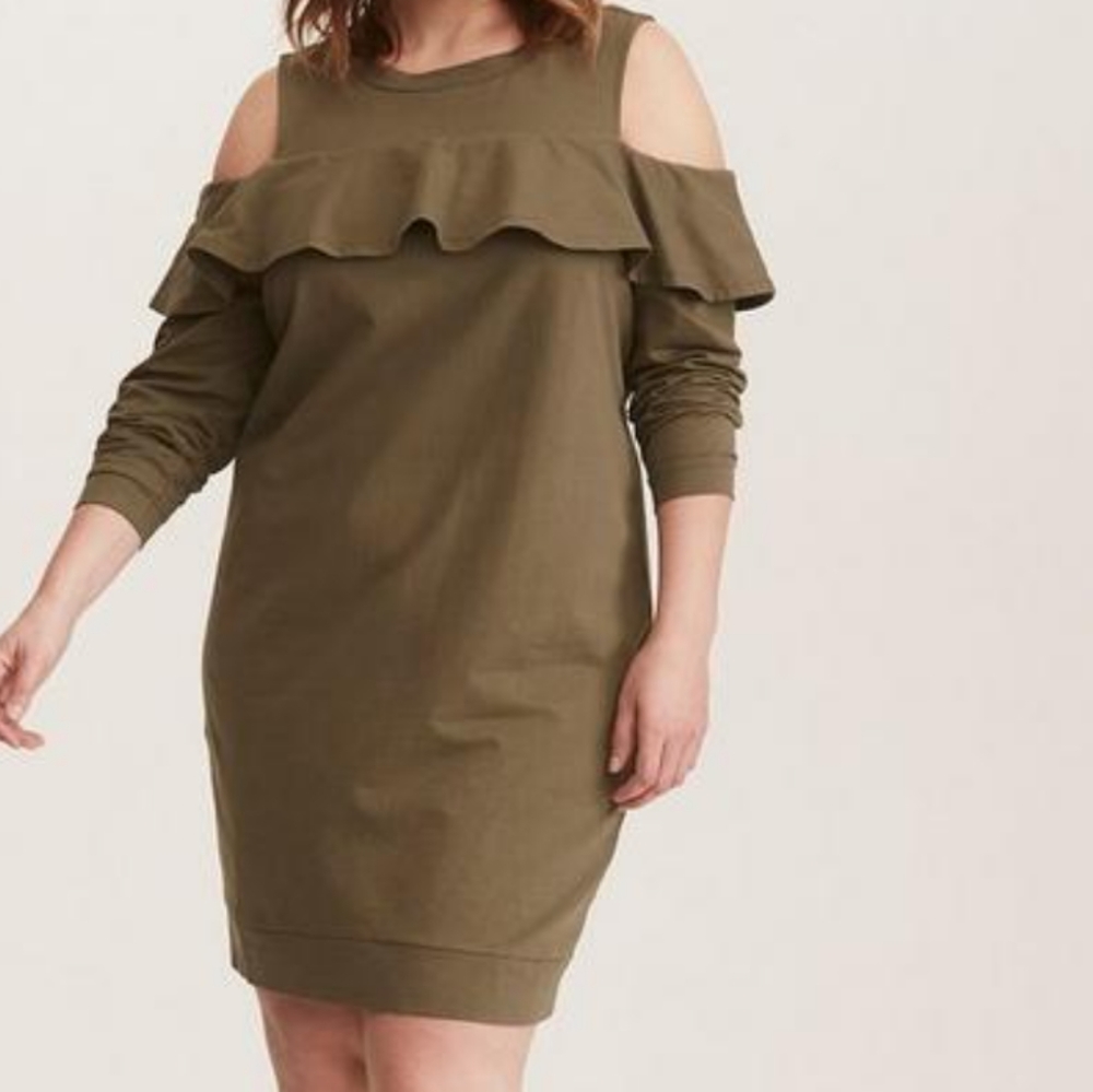 Torrid Olive Green dress Size 00, Medium, 10